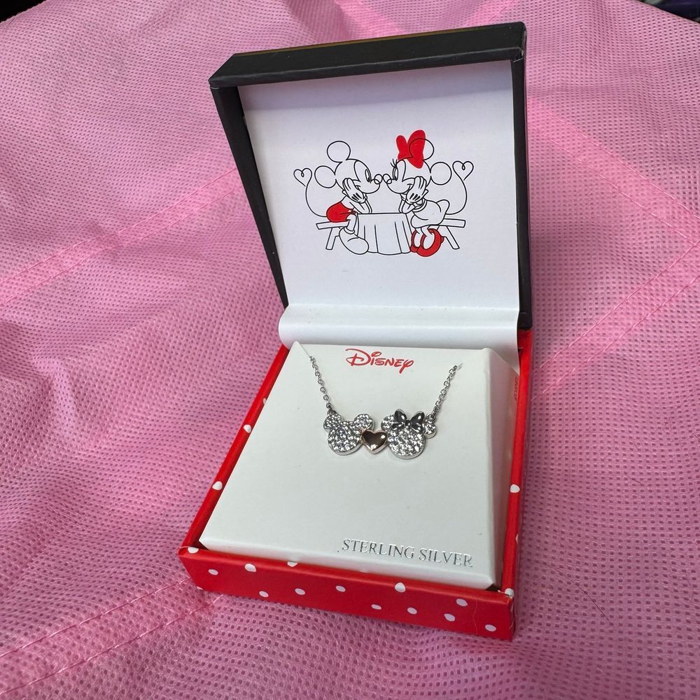 Disney Minnie and Mickey Mouse Sterling Silver Necklace Collection – Two-Tone‎